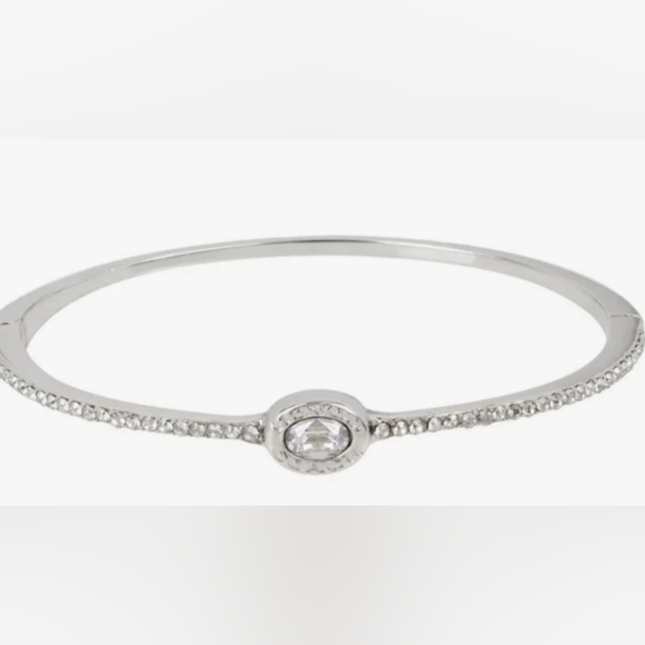 Coach Signature Logo Pave Hinged Bangle Bracelet - Picture 1 of 2